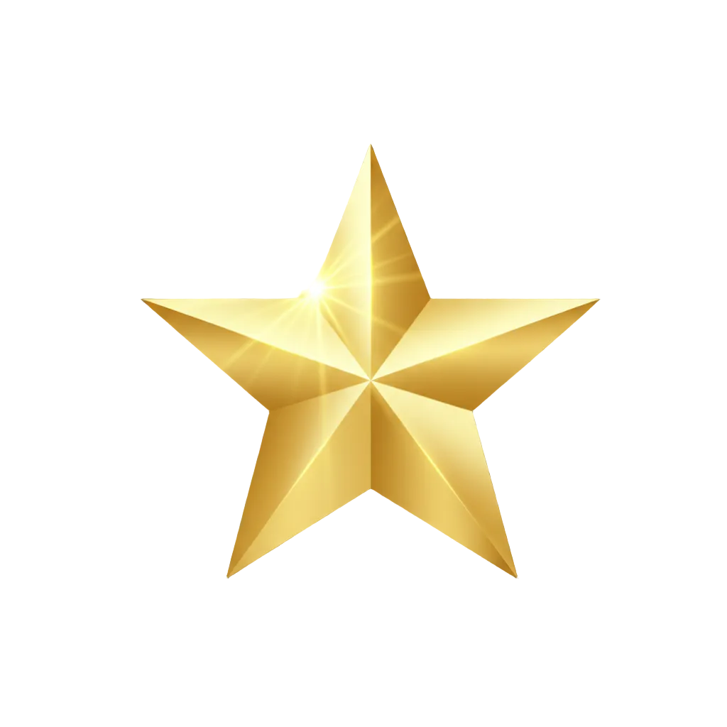 Single Golden Star with Glint